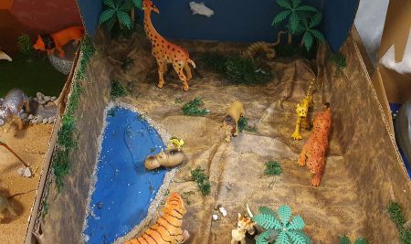 Los cursos más pequeños de EP han creado escenarios para situar a los animales y plantas más apreciados.