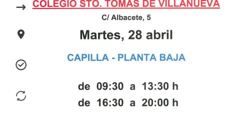 Todo listo  para mañana 28 abril  hacer la donación de sangre en el colegio Agustinos