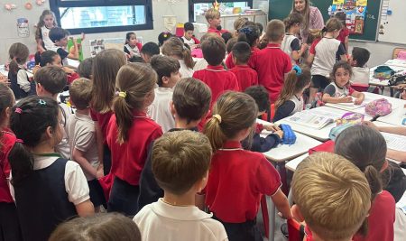 Los alumnos de 5 años de Giorgeta y los de 6 de Agustinos disfrutaron en su primer encuentro.