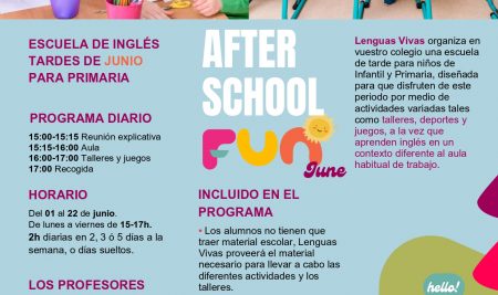 El día 1 comienza la actividad de las tardes de junio con Lenguas Vivas. Ver cartel.