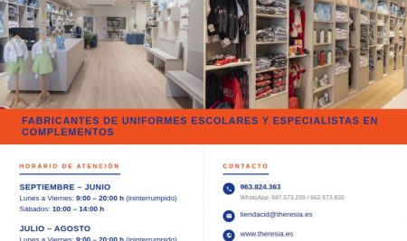 Horario de Uniformes Theresia en vacaciones y en curso.