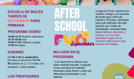 Extraescolares en las tardes de septiembre de 15-17h